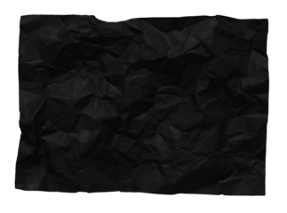 empty black crumpled paper texture background.