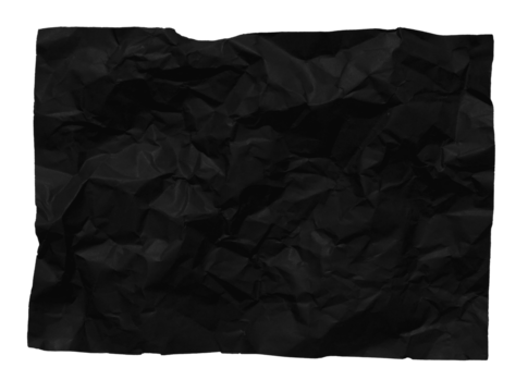 empty black crumpled paper texture background.
