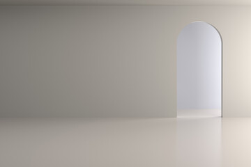 Modern empty room with minimal space. 3D rendering