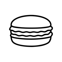 Black and White Outline Macaron Icon for Bakery and Dessert Themes