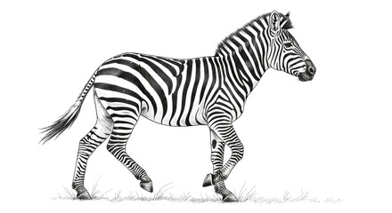 Obraz premium Elegant zebra illustration in black and white for graphic design elements