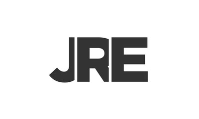 JRE logo design template with strong and modern bold text. Initial based vector logotype featuring simple and minimal typography. Trendy company identity.
