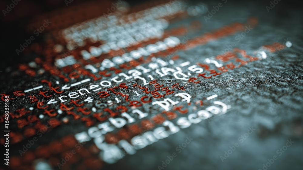 Wall mural close-up view of computer code