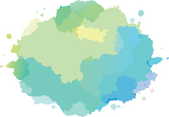 Obraz premium Light Green and Blue Watercolor Splatter with Soft Color Transitions abstract background