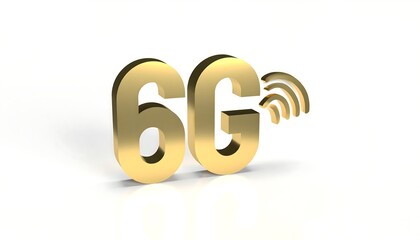 Gold 6 g network symbol illustration