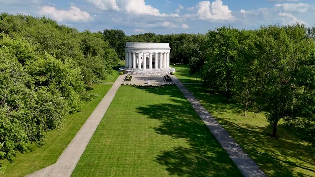 Warren G Harding Memorial - Marion, Ohio - Aerial drone