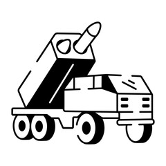 A drawing style icon showing missile vehicle
