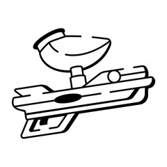 A doodle style icon showing paintball gun

