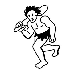 A drawing style icon showing caveman

