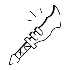 A doodle style icon showing stone sword
