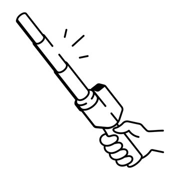 A hand drawn style icon showing taser baton
