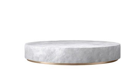 White stone podium platform on transparent background — high-resolution PNG cutout of a minimal natural rock pedestal for cosmetics and skincare product display, empty stage mockup for branding