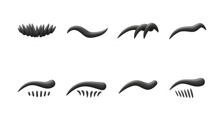Naklejka premium Collection of stylized eyebrows and eyes graphic design elements