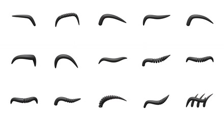 Different eyebrow shapes illustration