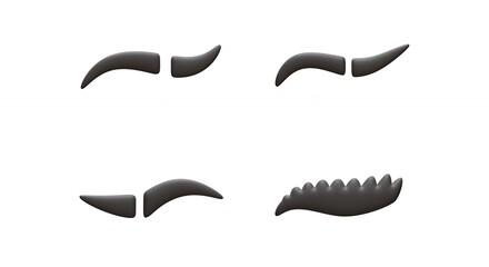 Eyebrow shapes graphic illustrations