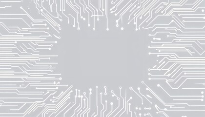 Obraz premium Futuristic Digital Illustration of Central Glow and Circuitry