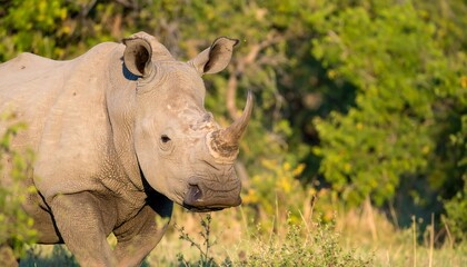 Fototapeta premium White rhinoceros in natural habitat