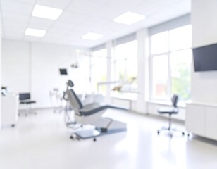 Blurred interior of a dental office