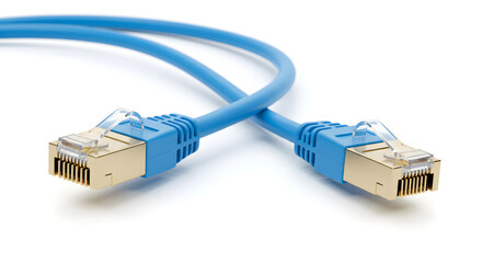 Ethernet Cable Isolated on White Background

