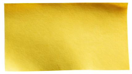 Yellow sticky note isolated on transparent background — high-resolution PNG cutout for reminders, planner templates, UI icons, scrapbooking, office stationery mockups, adhesive memo label, clean minim