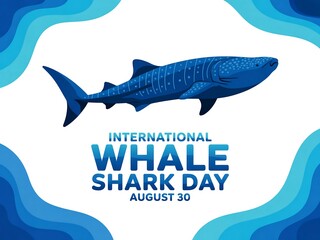 Celebrate international whale shark day on august 30th with this majestic blue whale shark illustration