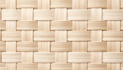 Close-up woven light beige wood pattern