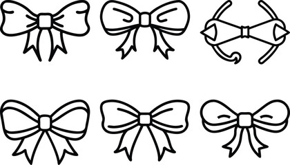 Elegant Bow Collection Graphic Design Elements for Invitations and Branding