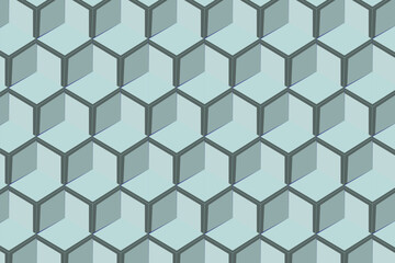 Minimal Cubes Hexa Frame depth shadow  Seamless Pattern
