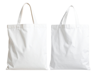 Untitled design - Pair of Tote Bags, One Folded and One Standing Upright, Isolated PNG
