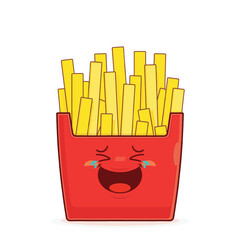 fries potatoes laughing face cartoon cute