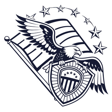 Stylized black and white illustration of a classic pirate ship with a jolly roger flag sailing on white background