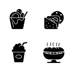 Brunch black filled icon set