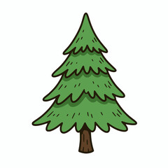 Hand-Drawn Evergreen Fir Tree: A Whimsical Forest Icon