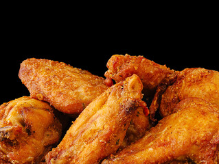Fried chicken wings piled high, ready for a delicious meal