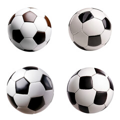 soccer ball on isolated white and transparent background