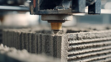 Creating 3d Printed Object with Layered Concrete Material
