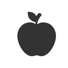 Black apple silhouette for kids’ learning activities – ideal for preschool, school worksheets, and classroom decorations.