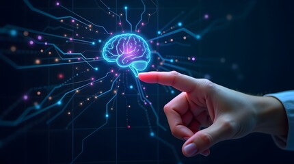 Futuristic AI Network Brain Interface