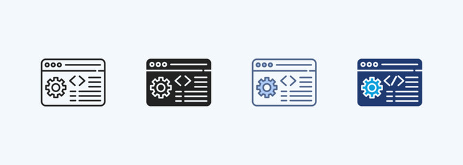 Fototapeta premium Web Development Multiple Style Icon Collection