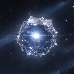 Cosmic Crystal Sphere Floats in Nebula, Abstract. Could represent sci-fi tech