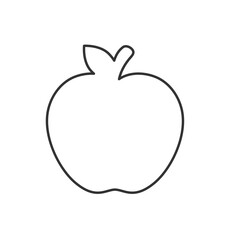 Apple black line art ideal for kids’ coloring books, school worksheets, DIY crafts, and classroom decorations.