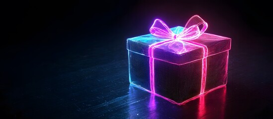 Bright Neon Christmas Gift Background