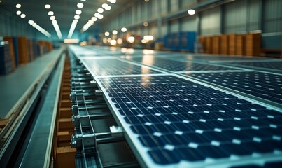 Obraz premium Eco-friendly solar panel recycling process, illustrating the recovery of materials from old, discarded solar panels, ensuring sustainable disposal and environmental conservation, Generative AI