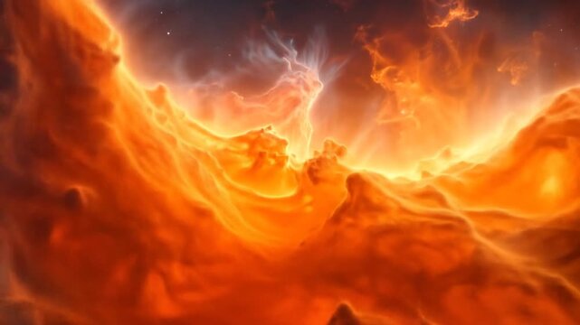 Abstract firey celestial landscape