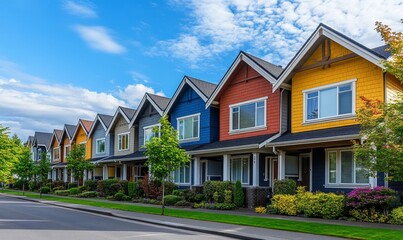 Upward trend in the housing market, symbolizing financial gains from rental income or real estate investments, reflecting a booming property sector, Generative AI