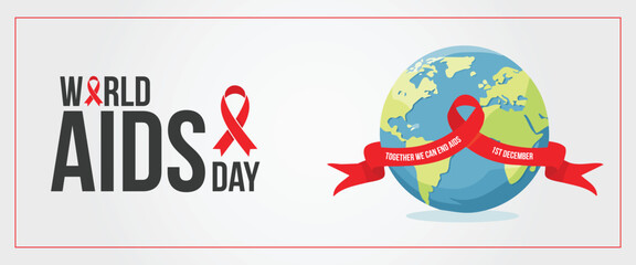 World Aids Day Banner Template Vector