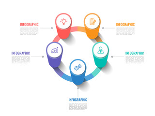 Business visualization infographic circle design template