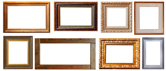 frame picture isolated on white background gold antique