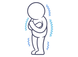 自分で自分を抱きしめる人のイラスト