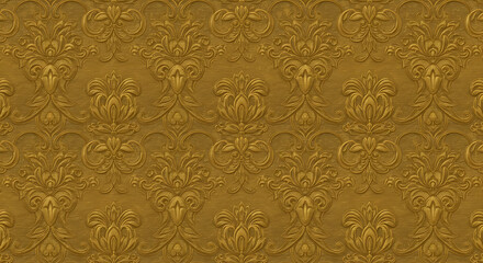 Golden Damask Seamless Pattern
